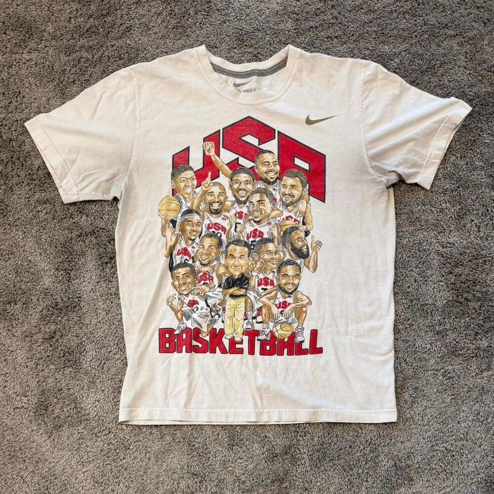 Nike Men's White and Cream T-shirt